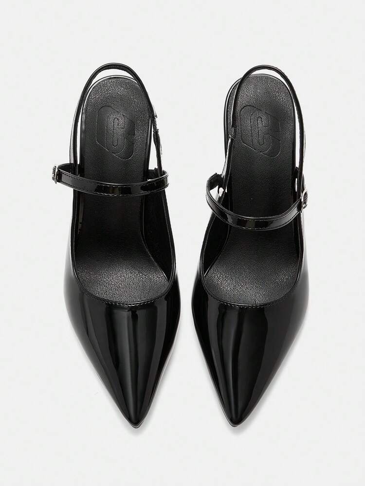 CUCCOO CURVES Chaussures femme à large maintien, mode, bout pointu, talon aiguille, bride arrière simple, classique, confort quotidien, talons hauts épaissis, chaussures femme grande taille
