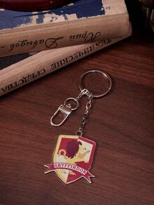 HARRY POTTER X SHEIN 1pc  Red And White Plaid Cartoon Lion Pattern Keychain, Suitable For Daily Use - Multicolor - View 3