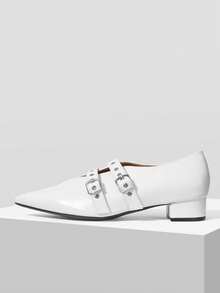 Mnmlis Women's Fashion Versatile Pointed Toe Buckle High Heel Pumps - Beige - View 3