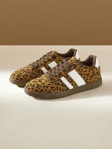 CUCCOO EASI 2026 New Spring Women Retro Versatile Casual Sneakers, Flat White Shoes - leopard print - View 5
