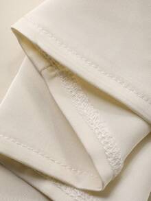 Livesso 春季V领花瓣袖伴娘婚礼宾客派对优雅收腰缎面中长连衣裙 - 淡黃色 - 查看 7