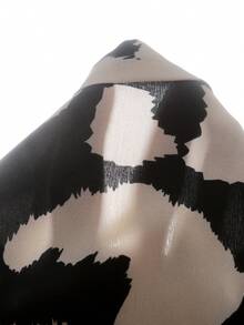 两件套少女休闲露背无袖上衣和豹纹长裤套装，舒适简约 - 黑色 - 查看 4