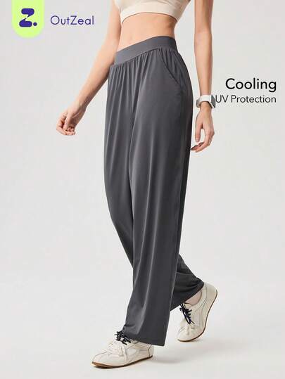 OutZeal Women Sports Pants Daily Casual UV Protection Cool Touch High Waistband Straight Legs Bottoms