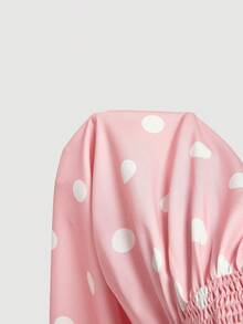 SHEIN MOD Đầm dài quây chấm bi dành cho nữ, kiểu dáng tối giản và thời trang, phù hợp cho mùa hè, đầm chấm bi. - Hồng - Xem 5