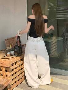 DAZY Women's Loose Embroidered Korean Style Washed Denim Jeans, Versatile For Spring/Summer - White - View 7