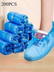 100pcs/200pcs Disposable Shoe Covers, Suitable For Cleaning Supplies, Travel Hotels, Outdoor Cycling, Blue Shoe Covers, Keep Shoes Dry On Rainy Days! - Multicolor - View 13