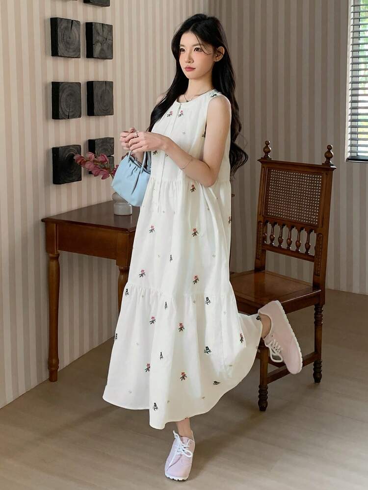 Teen Girls' Summer Vacation Casual Sleeveless Dress Sun Dresses For Women