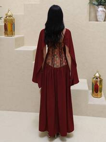 Al Najma Đầm cocktail thanh lịch thiết kế mới, thắt eo, dáng suông tôn vóc dáng, phù hợp cho kỳ nghỉ và các buổi tiệc. - Màu Đỏ Sâu - Xem 7