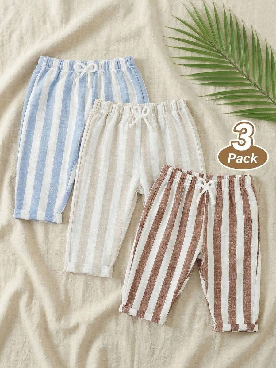 男童纯色及条纹印花裤子 - 彩色 - 查看 1