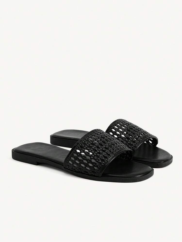 CUCCOO CHICEST Women's Woven Slip-On Sandals, Casual Beach Wear, Open Toe Summer Shoes Wedding Shoes Bride Shoes