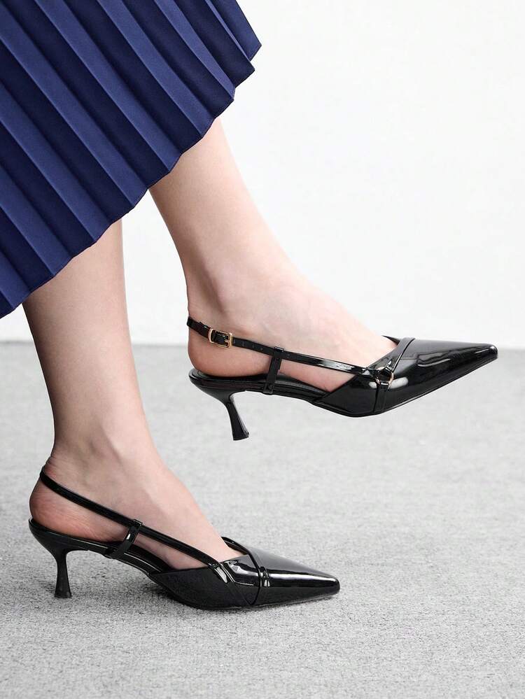 CUCCOO BIZCHIC Women's Pointed Toe Stiletto High Heel Fashion Glamorous Sexy Party Banquet Ladies High Heel Pumps With Ankle Strap