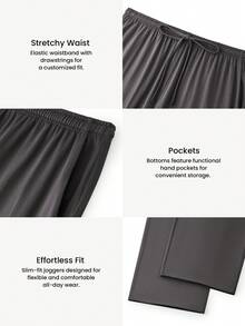 LUVLETTE Plus Size Spring And Summer Men Gray Basic Soft 100% Pure Cotton Sleep Bottoms Lounge Pants Lingerie As Outerwear Airy Pajama Pants Fall Pyjama - Grey - View 7