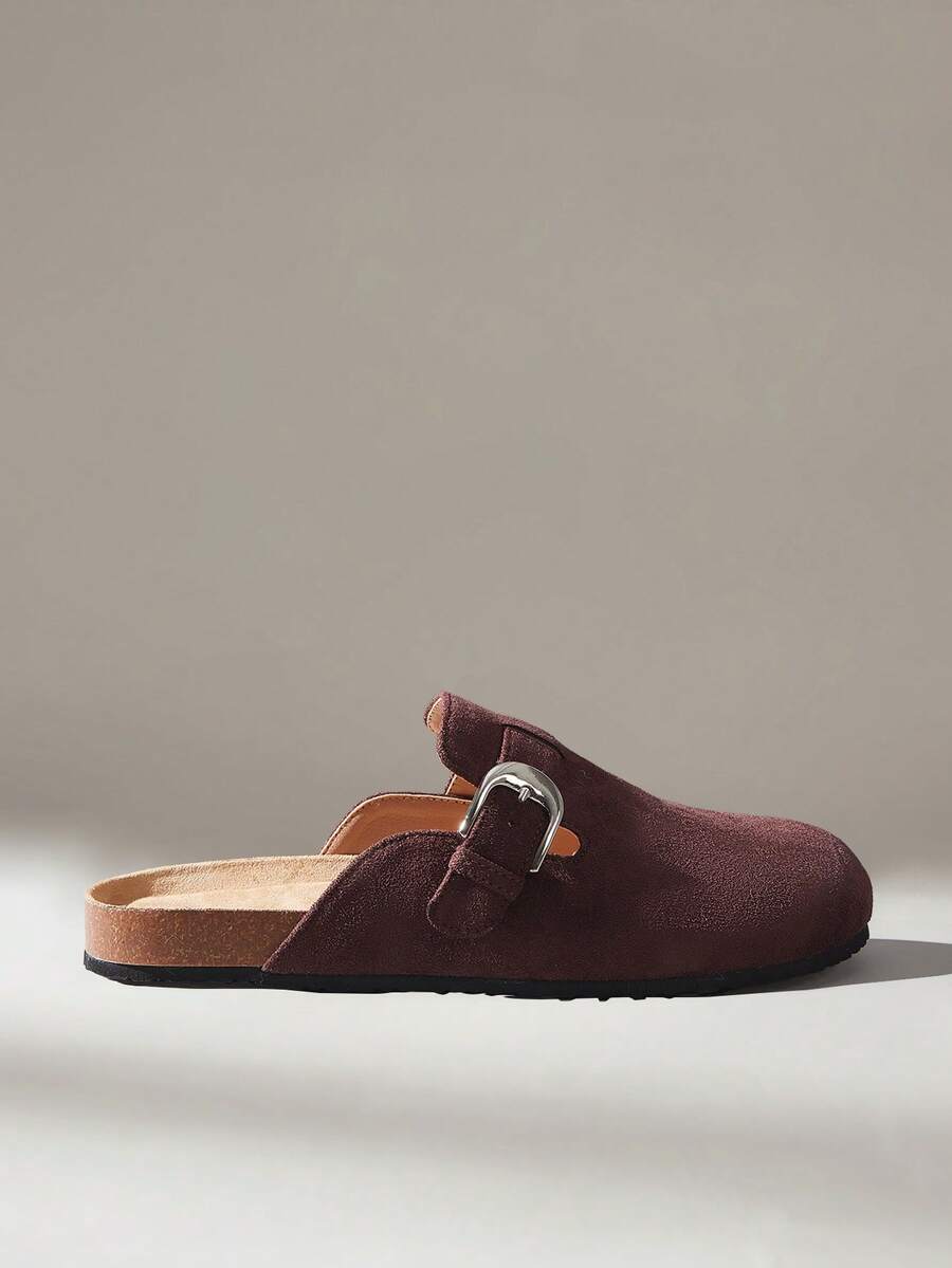Solecia Women's Casual Versatile Slip-On Buckle Flat Shoes - reddish brown - View 1