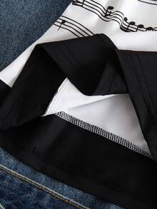 Sparklyn Áo thun 2 trong 1 phong cách đường phố dành cho bé gái tuổi teen, có in chữ, khẩu hiệu và hình ảnh xe hơi, thiết kế tay ngắn hở vai, thích hợp cho các hoạt động giải trí mùa hè, mua sắm và chụp ảnh. - Đen và trắng - Xem 5