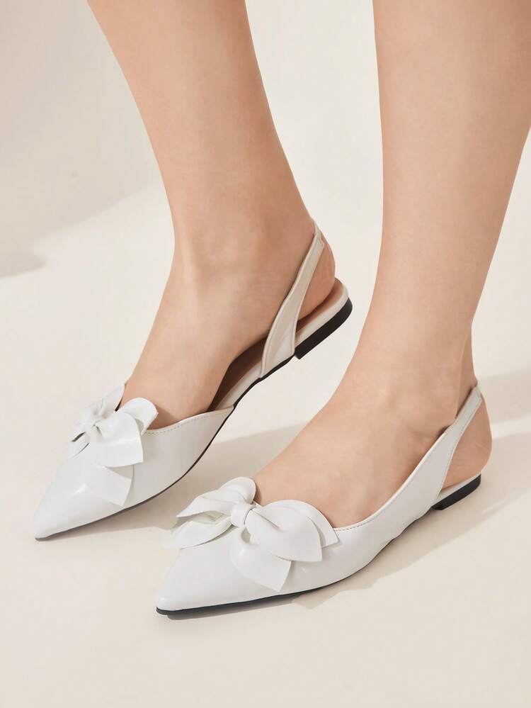 CUCCOO CHICEST Women's Pointed Toe Bow Decor Casual Slip-On Shoes Valentine's Day Elegant Shoes Wedding Shoes Summer Shoes Bride Shoes