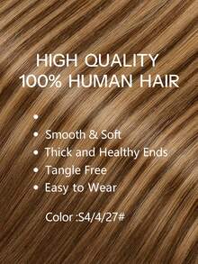 9AM HAIR Butterfly Weft Hair Extensions Human Hair Glueless OVO Pu Hole Genius Hand Tied Invisible DIY Double Weft Hair Extensions Straight 1pc 16 Inches - S4/4/27 - View 4