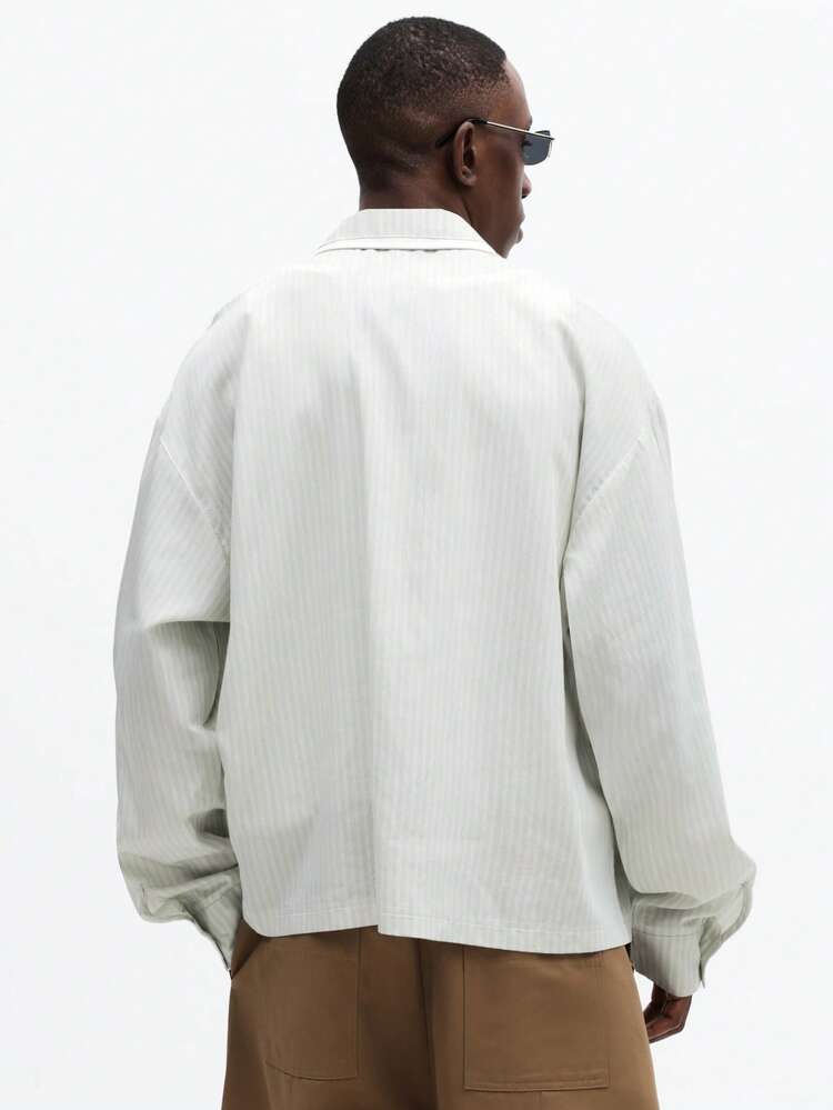 Camicia a righe con vestibilità regolare e ricamo