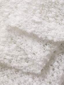 DAZY 女士纹理面料褶皱斜肩短袖优雅T恤 - 白色 - 查看 7