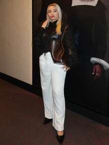 salliqueen 女士时尚黑色毛绒长袖衬衫 - 黑色 - 查看 3