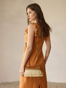 MOTF PREMIUM 女士手提包盒包 - 米色草編 - 查看 9