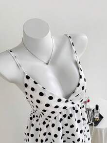 Elamini 女士休闲波点印花吊带背心 - 彩色 - 查看 4