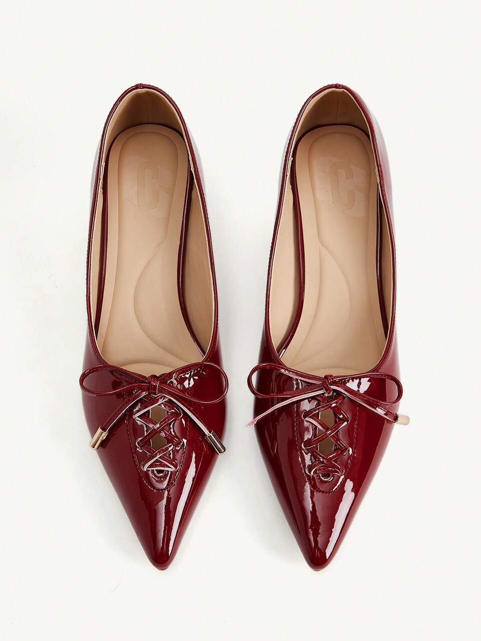 CUCCOO CHICEST Women's Pointed Toe Mid-Heel Burgundy Bow Design Fashionable Elegant Daily Commute Party Occasion High Heel Pumps Wedding Shoes Spring Shoes Bride Shoes