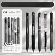 Pastel Gel Ink Pen Set,Cute Note Taking 0.5mm Fine Point Retractable 5 Count Black Ink Pens With For Writing, Journaling, School, Office (White) - Black and Gray Combination Set - View 5