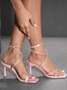 CUCCOO SZL Sandalias con tacón para mujer - Rosa - Ver 6