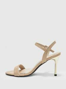 CUCCOO BIZCHIC 2025 New Versatile European And American Simple Fashion Thin Heel 9cm Medium High Heel Sandals Sexy And Thin Women's Sandals Valentine's Day - Apricot - View 10