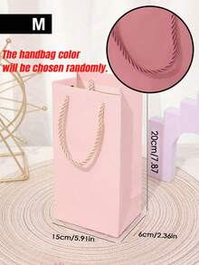 1pc Pink Wedding Gift Bag, Birthday Gift Packaging Bag, Cosmetic Lipstick Gift Bag, Holiday Party Gift Packaging Bag - Pink - View 9