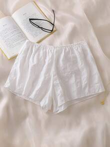 Lowkey Lull 纹理面料波西米亚风女士休闲舒适浪漫日常穿着平角内裤 - 白色 - 查看 6