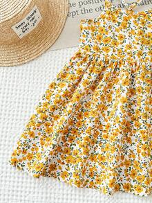 LMoss Kids Baby Girl Cute Ditsy Floral Sleeveless Dress, Summer - Multicolor - View 5