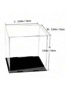 Caja de exhibición de acrílico transparente, caja apilable, caja de figura, soporte de caja de exhibición vertical ensamblable con base negra, caja de polvo de personaje popular, vitrina a prueba de polvo para coleccionables, figuritas y recuerdos. Estuche completo de figura de guante, acrílico, estuche de colección, fácil de ensamblar, resistente a las manchas, guantes, paño de limpieza, caja de acrílico, instrucciones de cuidado, instrucciones - Negro - Ver 15