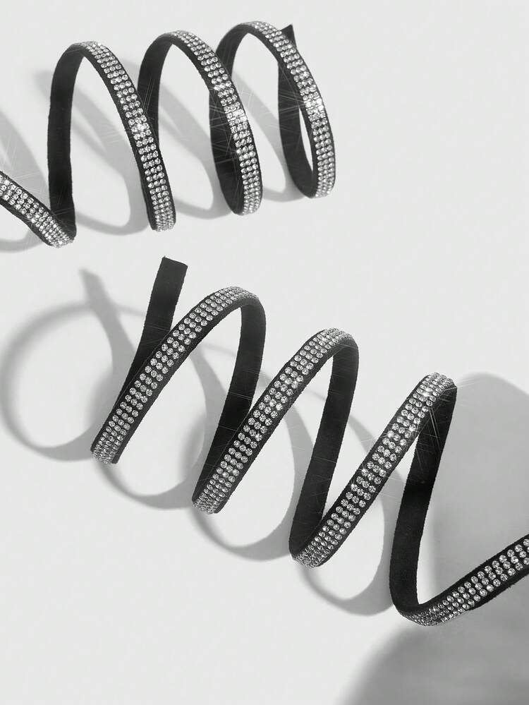 CUCCOO SZL 女性用 尖った先端 ブラックスエード セクシーなヘビ型ラインストーン装飾ストラップ ファッショナブルなデートナイト用スティレットハイヒールサンダル