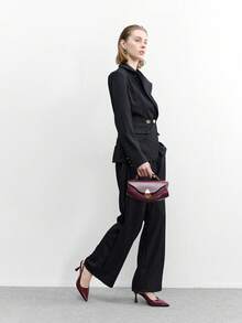 CUCCOO BIZCHIC 女士尖头细跟高跟鞋 酒红色 时尚百搭 日常通勤 工作 购物 女士高跟鞋 露跟鞋 女士鞋 - 酒紅色 - 查看 6