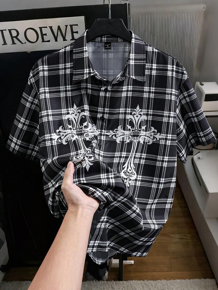 Manfinity EMRG Men's Woven Printed Shirt, Fashionable And Versatile For Daily Wear - Multicolor - View 1