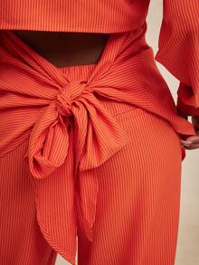 NYA SZN 配套衬衫和阔腿裤 - 紅色 - 查看 6