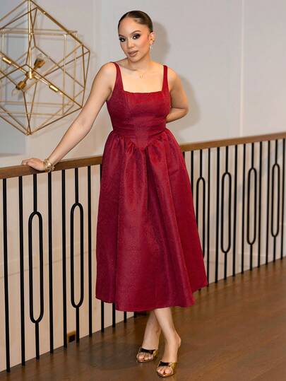 Melissa Matos 复古优雅女式连衣裙，带口袋，提花纹理，派对/节日长裙，女式冬装，女式冬装，女式万圣节服装，圣诞服装，女式圣诞装，女式圣诞服装，圣诞女装，圣诞连衣裙，圣诞派对连衣裙，新年服装，新年服装，派对连衣裙，优雅派对连衣裙，优雅女式连衣裙，优雅女式连衣裙，女式奢华晚礼服