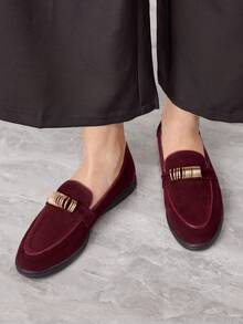 Sleekvia Mocasines planos con flecos, versátiles y casuales para el transporte diario - Rojo - Ver 5