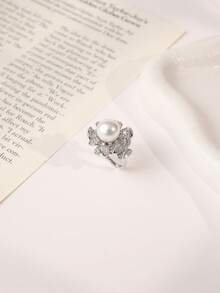 Enchnt 1 PC Gorgeous Cubic Zirconia & Faux Pearl Ring For Women For Mother's Day Gift Party Jewelry - 1# - View 14