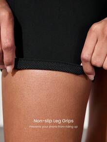 GLOWMODE 4.3英寸 FeatherFit™-Sculpt CoreHold 柔软弹力无前缝收腹侧袋骑行短裤，适合中等强度训练、跑步、健身。 - 黑色 - 查看 7