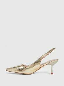 CUCCOO SZL Women's Pointed Toe Buckle Design Fashionable Elegant High Heel Pumps Spring Shoes - Golden snake - View 9