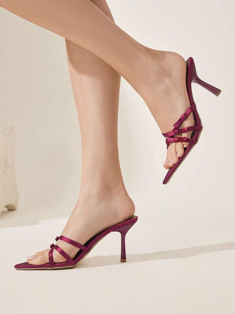 CUCCOO CHICEST Women's Fashion Bow Decor High Heel Sandals For Daily Wear Valentine's Day Elegant Shoes Wedding Shoes