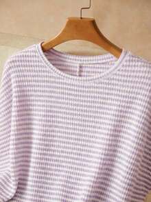 Elaquor Conjunto de 2 piezas talla grande: Camiseta y pantalones cortos de verano - Púrpura malva - Ver 4