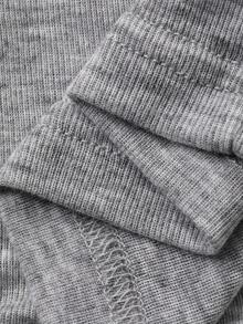 DAZY 女士圆领短袖荷叶边袖口修身休闲T恤 夏季 - 灰色 - 查看 7