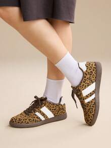 CUCCOO EASI 2026 New Spring Women Retro Versatile Casual Sneakers, Flat White Shoes - leopard print - View 8