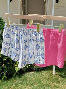 Comfortcana 2 chiếc quần short nữ kiểu dáng thường ngày, đa năng. - Hồng - Xem 2