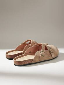 Solecia Women's Buckle Design Casual Versatile Flat Shoes - Beige - View 4