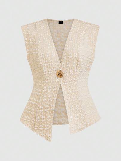 Sweetra Plus Size Short Sleeve Gentle Elegant French Niche Design Fashionable Blazer