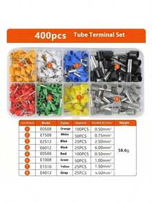 专业棘轮压线钳套装，压线工具 HSC8 6-4/6-6，电工压线钳，适用于线端套管端子，电路维修，套管压接工具套装，用于线套管连接器的管状压接钳，线套管压接套件 - 彩色 - 查看 15